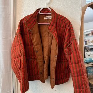 Free People Chloe Striped Red and Brown Jacket